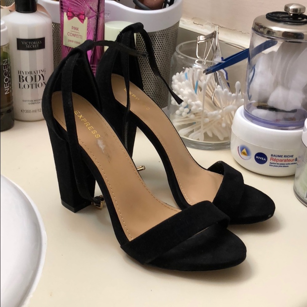 Black Express Thick Chunky Heels Size 7